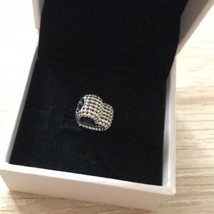 Pandora Jewelry - Pandora Beaded Heart Charm - Sterling Silver Pandora Jewelry - Pandora Beaded Heart Charm - Sterling Silver